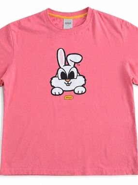 Pancoat Women's Pink Bunny Graphic Short Sleeve Tee